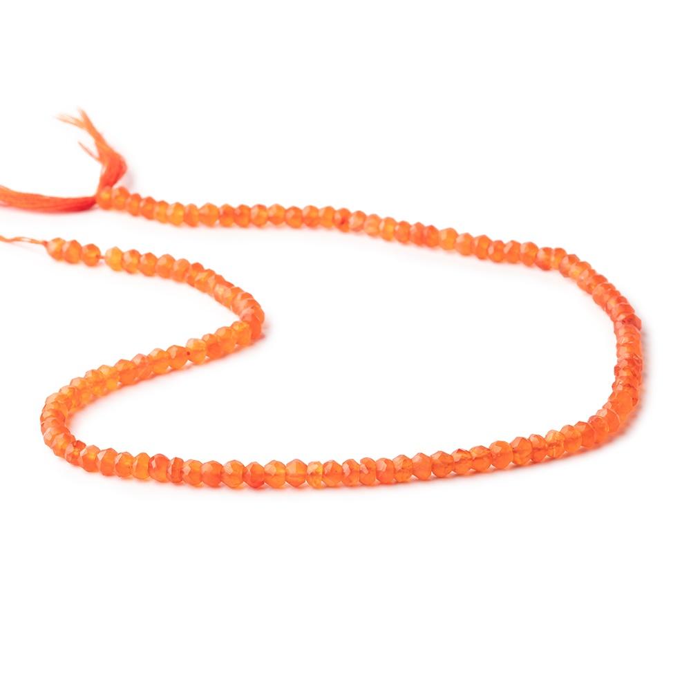 4mm Carnelian Faceted Rondelle Beads 13.25 inches 115 pieces