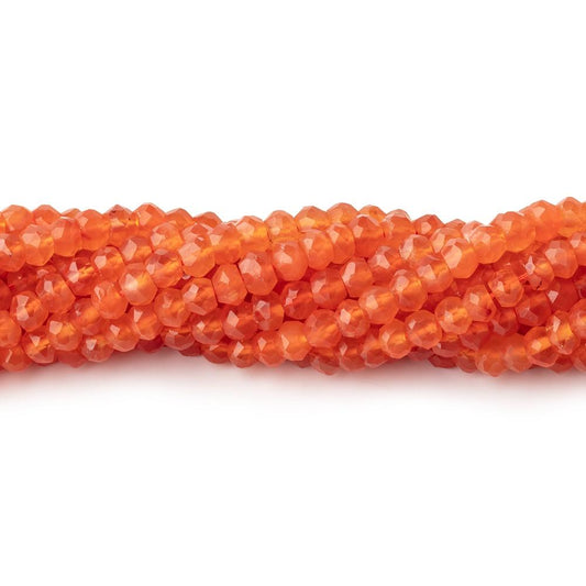4mm Carnelian Faceted Rondelle Beads 13.25 inches 115 pieces