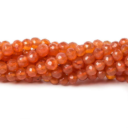 4.5mm Carnelian faceted round beads 13.25 inch 85 pieces
