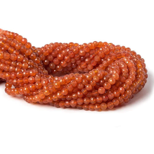 4.5mm Carnelian faceted round beads 13.25 inch 85 pieces