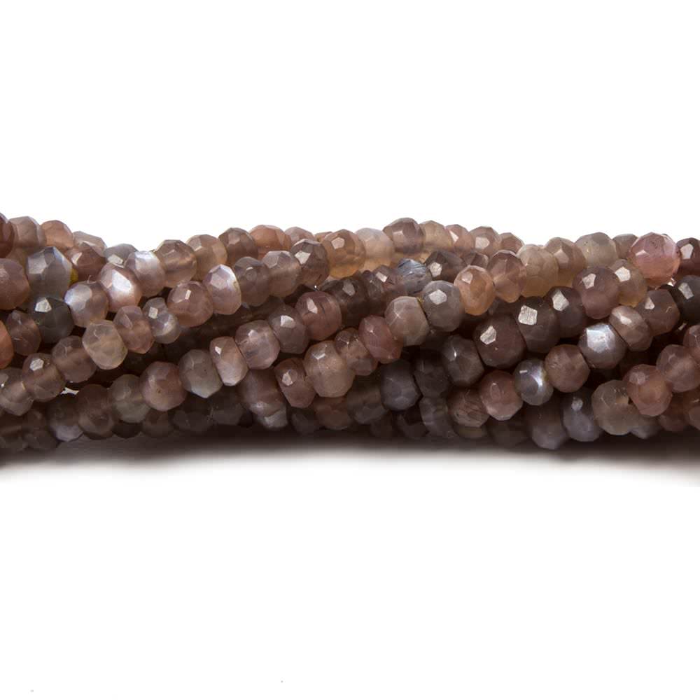 4mm Chocolate Moonstone faceted rondelle beads 13 inch 115 pieces AA Grade