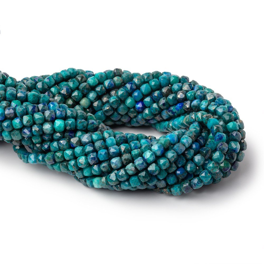 4mm Chrysocolla Micro Faceted Cube Beads 12.5 inch 138 pieces A