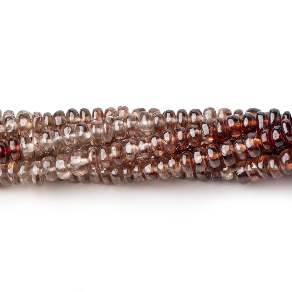 4mm Cognac and Champagne Zircon Plain Rondelle Beads 13.25 inch 154 pieces