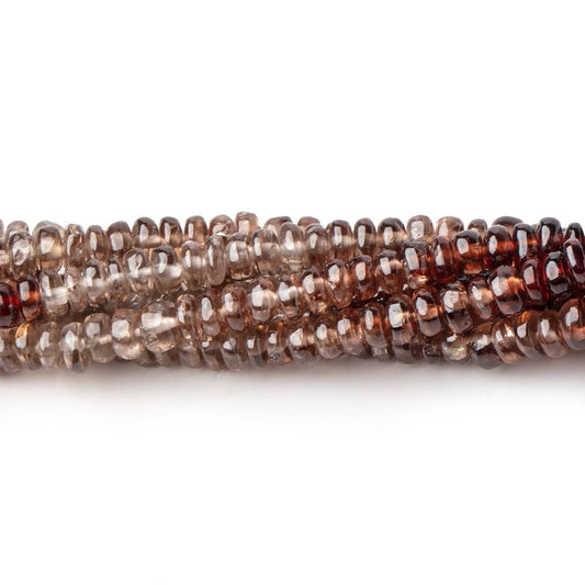 4mm Cognac and Champagne Zircon Plain Rondelle Beads 13.25 inch 154 pieces