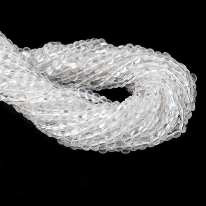 4mm Crystal Quartz checkerboard calibrated faceted coins 12.5 inch 78 beads AAA