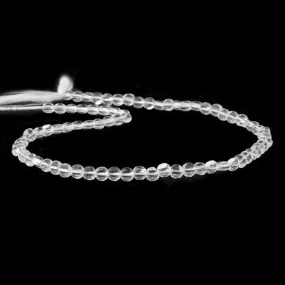 4mm Crystal Quartz checkerboard calibrated faceted coins 12.5 inch 78 beads AAA