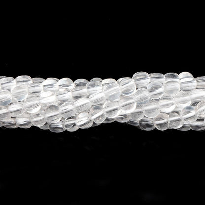 4mm Crystal Quartz checkerboard calibrated faceted coins 12.5 inch 78 beads AAA