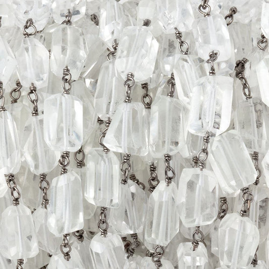 4mm Crystal Quartz Faceted Nuggets on Black Gold over .925 Silver Chain