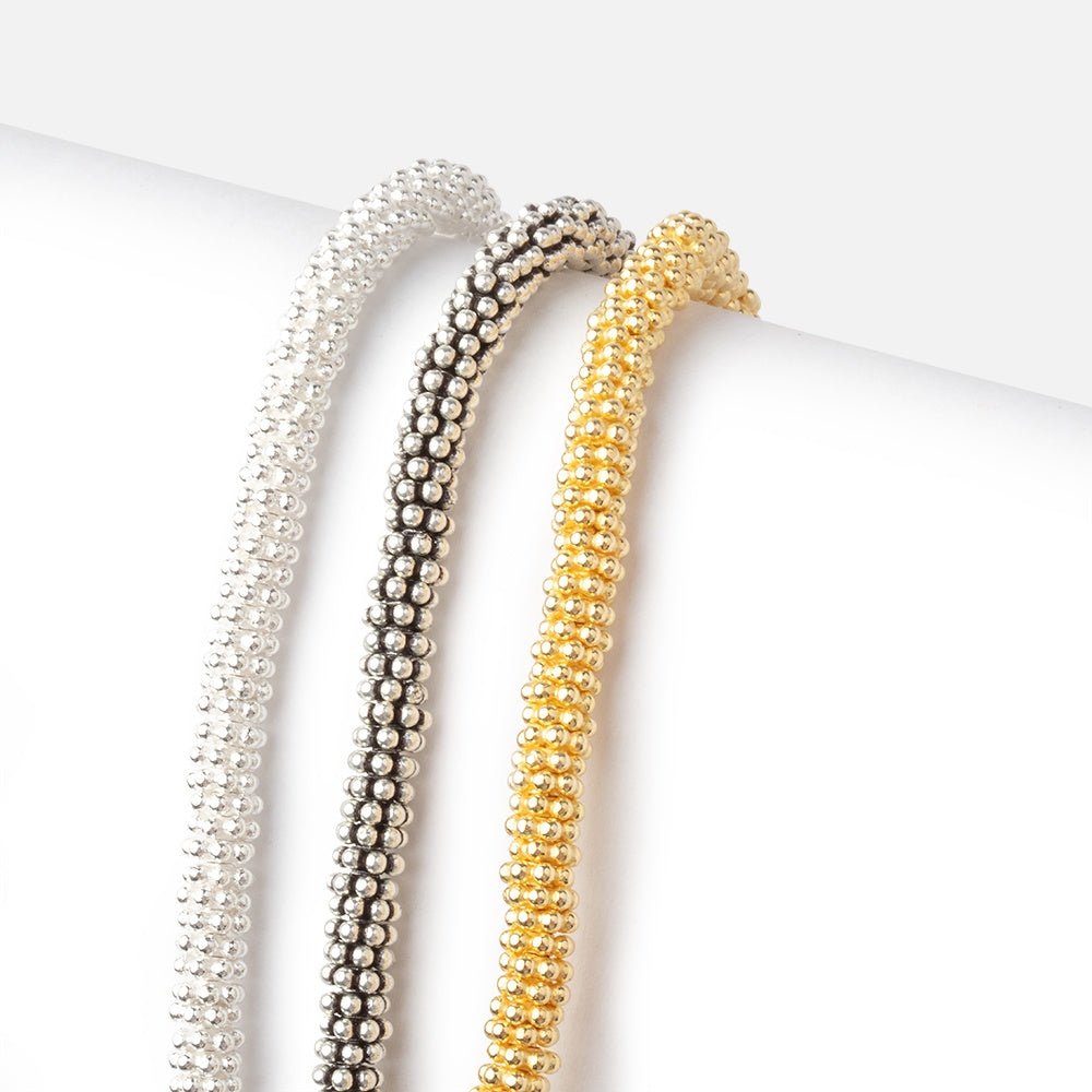 4mm Daisy Spacers with Sterling Silver Base 4 inch 76 Beads