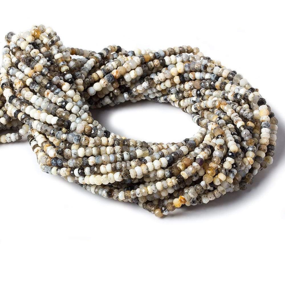 4mm Dendritic Opal faceted rondelle beads 13 inch 120 pieces