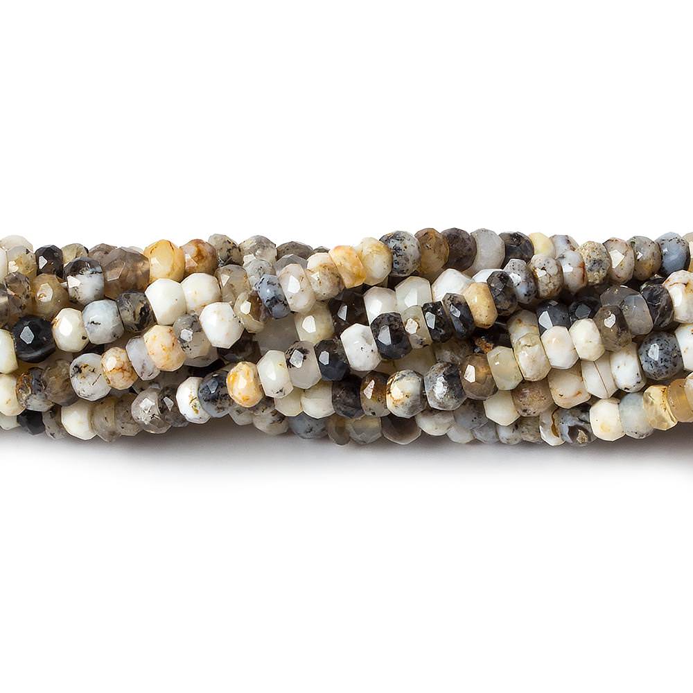 4mm Dendritic Opal faceted rondelle beads 13 inch 120 pieces