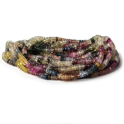 4mm Fancy Sapphire and Ruby Plain Rondelle Beads 16 inch 288 pieces