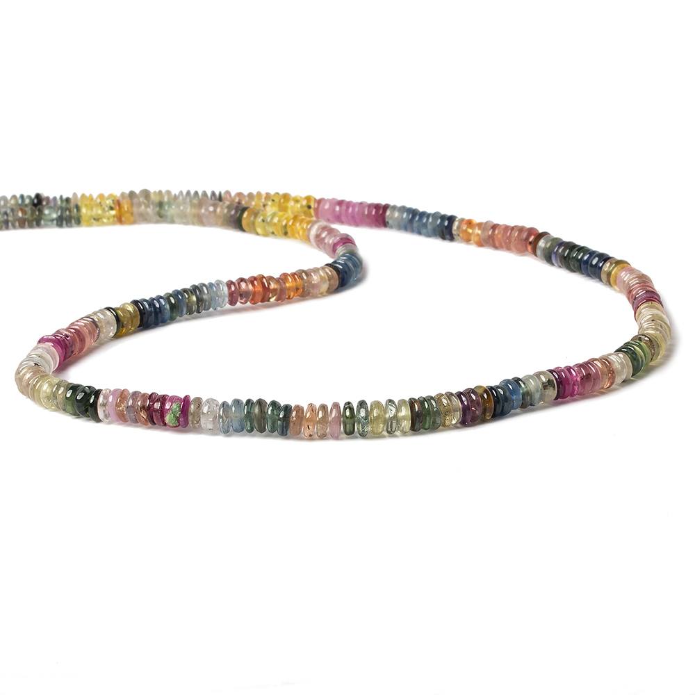 4mm Fancy Sapphire and Ruby Plain Rondelle Beads 16 inch 288 pieces