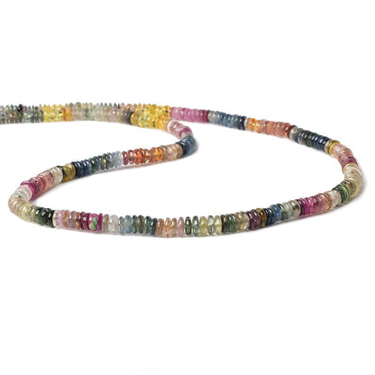 4mm Fancy Sapphire and Ruby Plain Rondelle Beads 16 inch 288 pieces