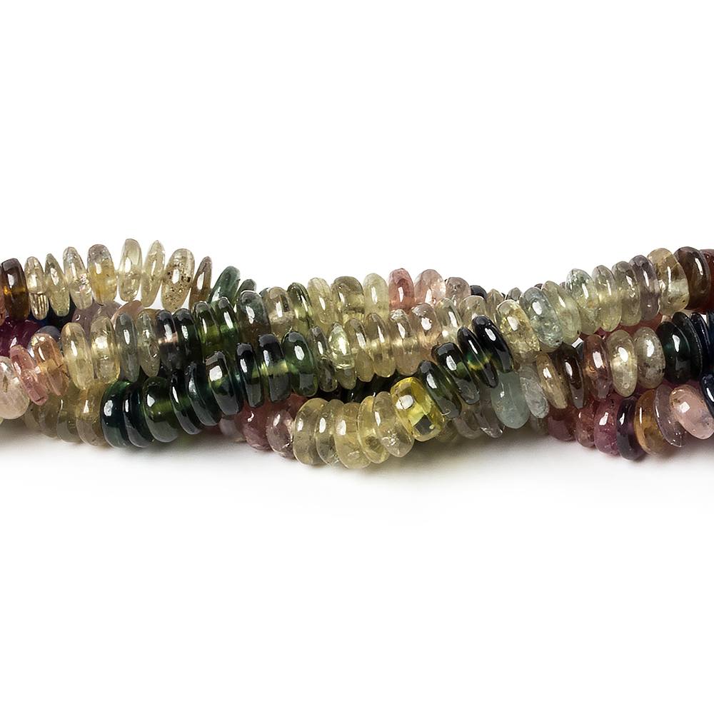 4mm Fancy Sapphire and Ruby Plain Rondelle Beads 16 inch 288 pieces