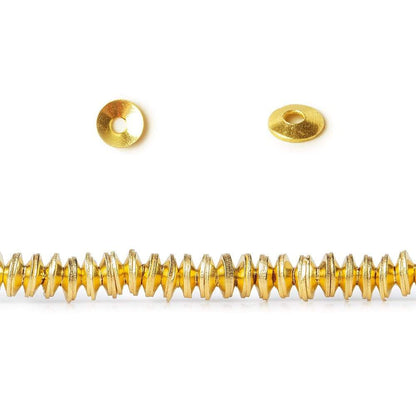 4mm 22k Gold plated Copper plain Bead Cap 8 inch 228 pieces