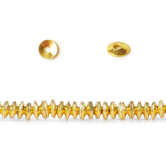 4mm 22k Gold plated Copper plain Bead Cap 8 inch 228 pieces