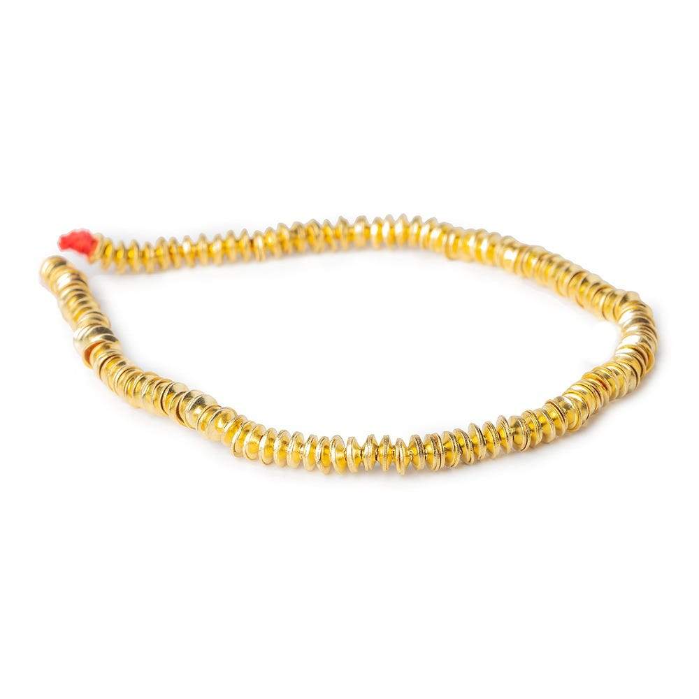 4mm 22k Gold plated Copper plain Bead Cap 8 inch 228 pieces