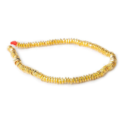 4mm 22k Gold plated Copper plain Bead Cap 8 inch 228 pieces