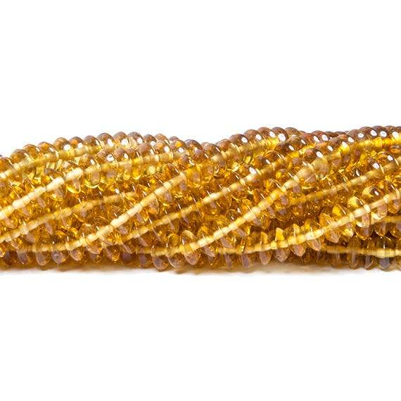 4.5mm Golden Shaded Tourmaline Plain Rondelle 16inch 198 beads