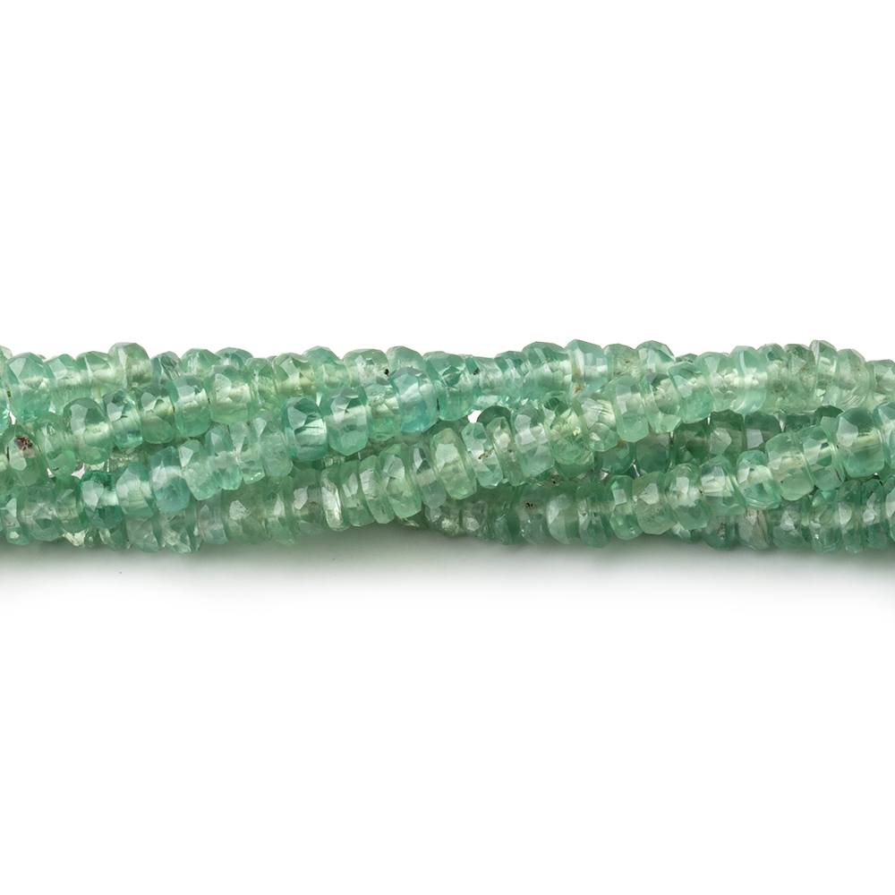 4mm Green Kyanite Faceted Rondelle Beads 8 inch 99 pieces
