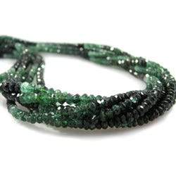 4mm Green Variegated Tourmaline Faceted Rondelles 13.5 inches 154pcs/string