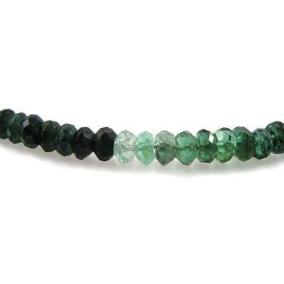 4mm Green Variegated Tourmaline Faceted Rondelles 13.5 inches 154pcs/string