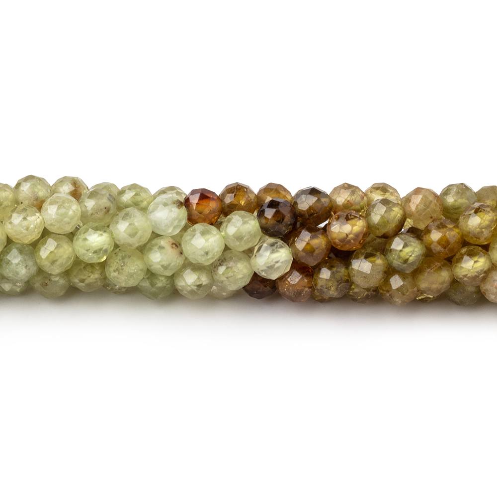 4mm Grossular Garnet Micro Faceted Round Beads 12 inch 78 pieces