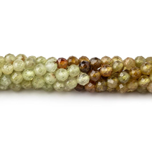4mm Grossular Garnet Micro Faceted Round Beads 12 inch 78 pieces