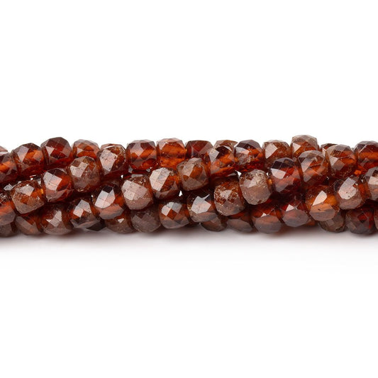 4mm Hessonite Garnet Micro Faceted Cube Beads 12 inch 75 pieces