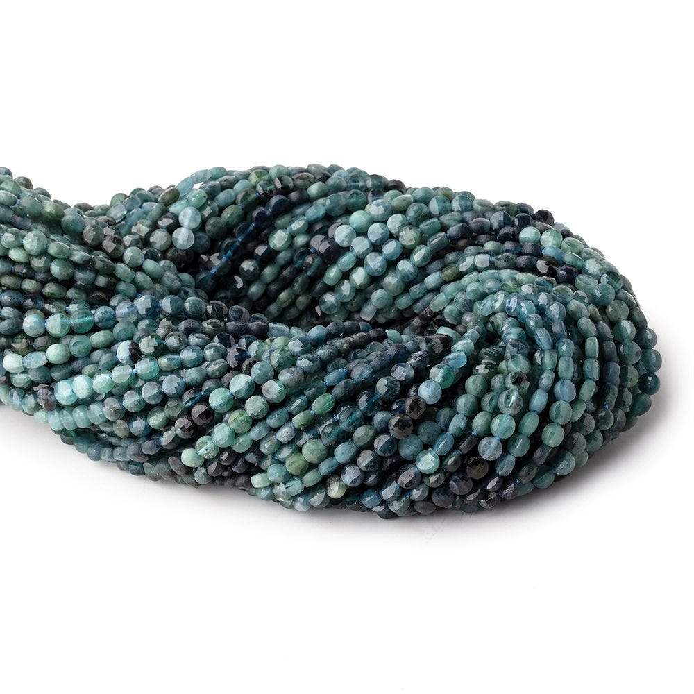 4mm Indicolite Blue Tourmaline Checkerboard Calibrated Faceted Coins 12.5 inch 85 pieces AA