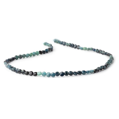 4mm Indicolite Tourmaline Checkerboard Faceted Calibrated Coins 12.25 inch 82 Beads