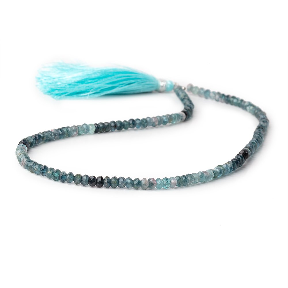 4mm Indicolite Tourmaline Faceted Rondelle Beads 14 inch 140 pieces