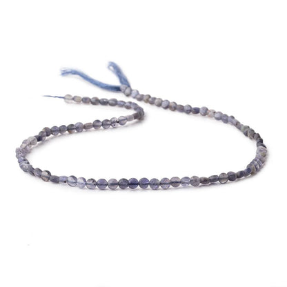 4mm Iolite Checkerboard Faceted Calibrated Coin Beads 12.5 inch 92 pieces