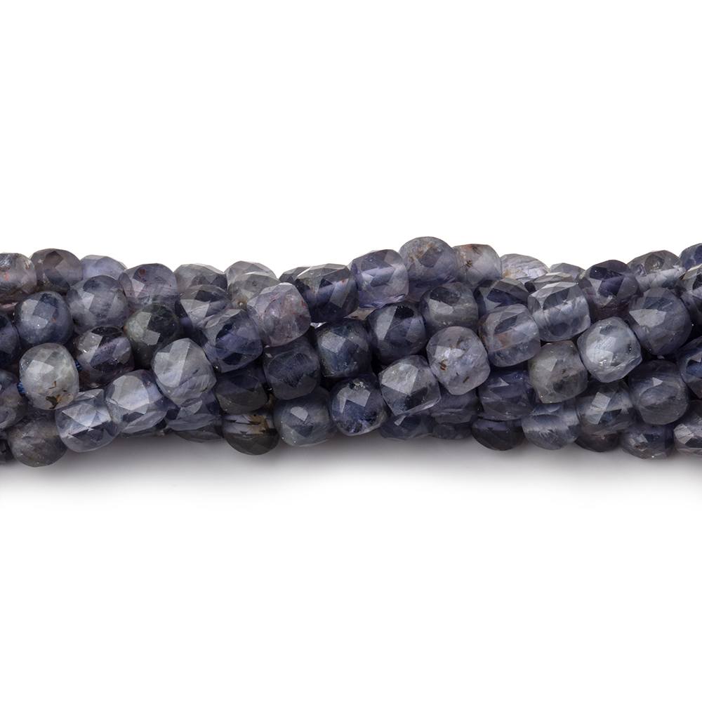 4mm Iolite Micro Faceted Cube Beads 12 inch 75 pieces