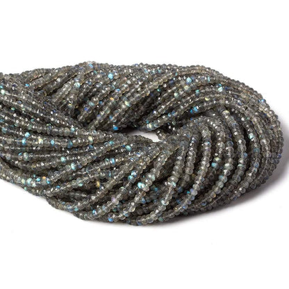 4mm Labradorite faceted rondelle beads 12.5 inch 127 pieces