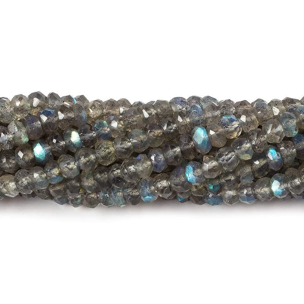 4mm Labradorite faceted rondelle beads 12.5 inch 127 pieces