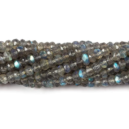 4mm Labradorite faceted rondelle beads 12.5 inch 127 pieces