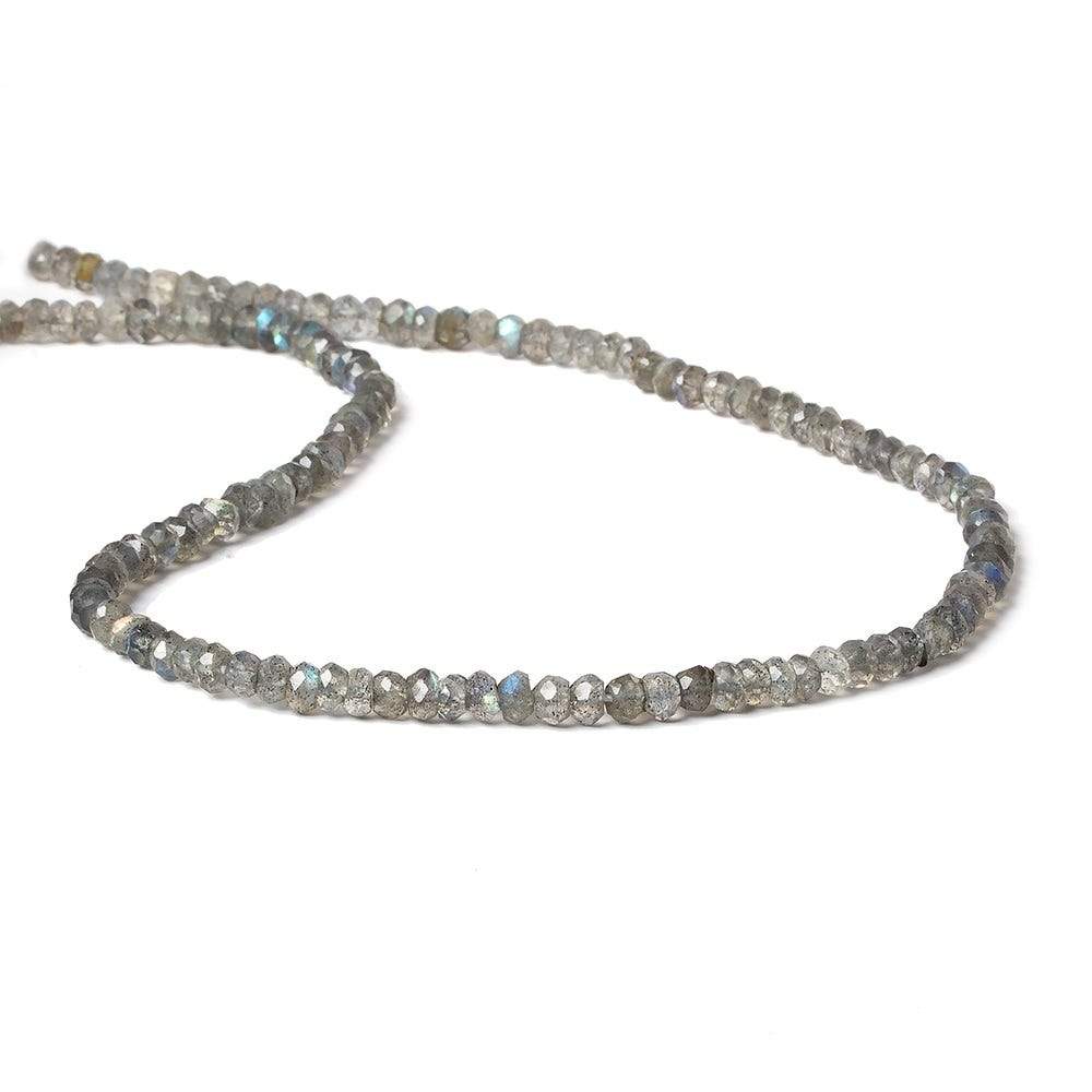 4mm Labradorite faceted rondelle beads 12.5 inch 127 pieces