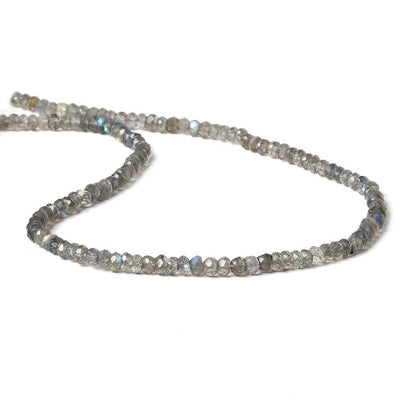 4mm Labradorite faceted rondelle beads 12.5 inch 127 pieces