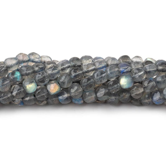 4mm Labradorite Micro Faceted Cube Beads 12 inch 78 pieces