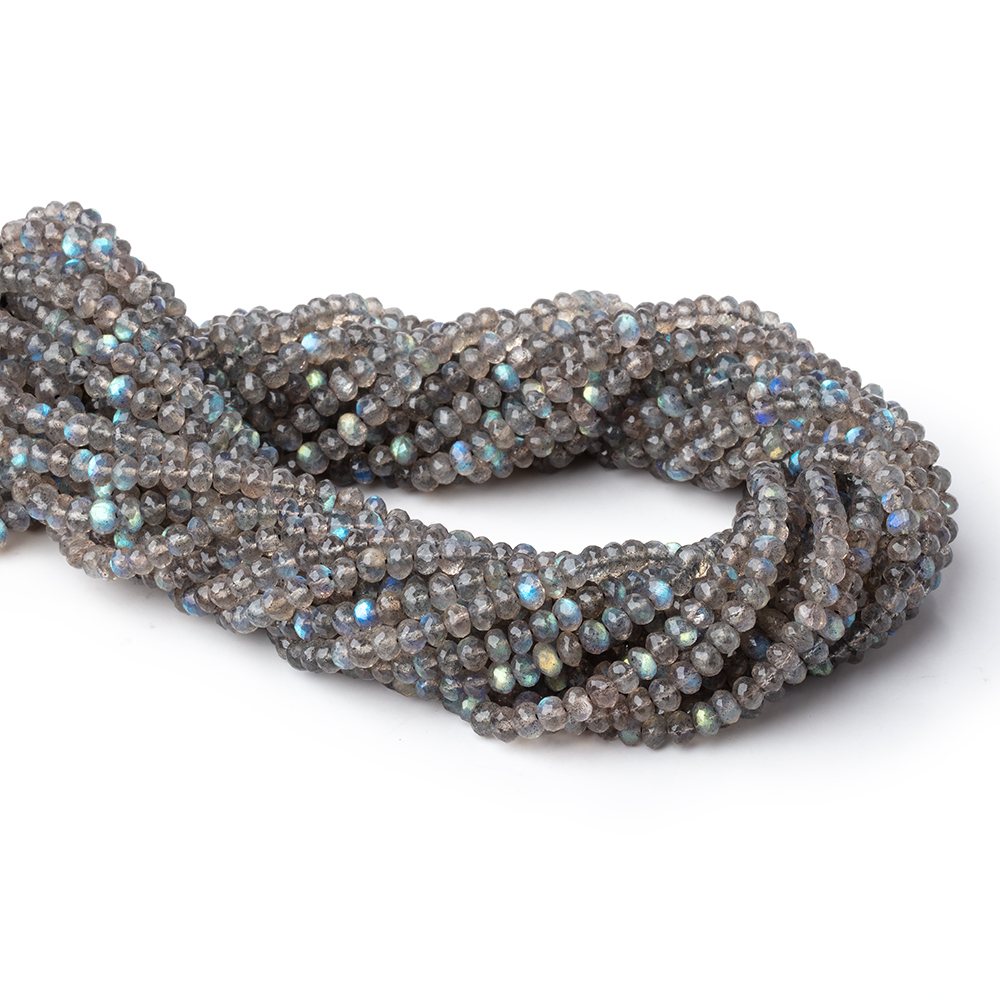 4mm Labradorite Micro Faceted Rondelle Beads 13.5 inch 114 pieces AAA