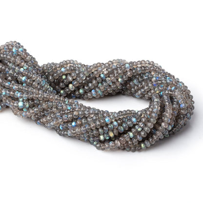 4mm Labradorite Micro Faceted Rondelle Beads 13.5 inch 114 pieces AAA