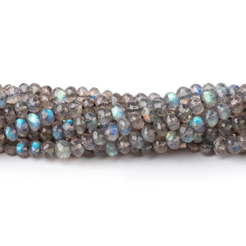 4mm Labradorite Micro Faceted Rondelle Beads 13.5 inch 114 pieces AAA