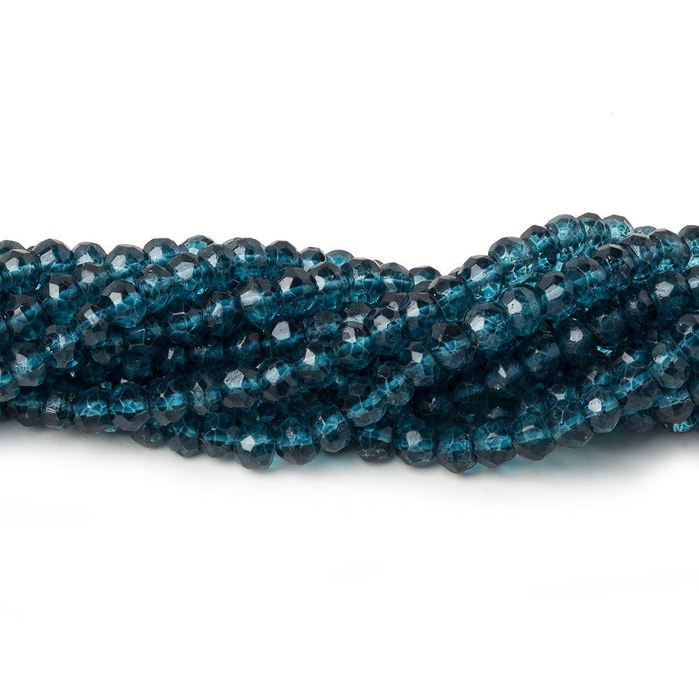 4mm London Blue Quartz Faceted Rondelle Beads 13 inch 100 pieces