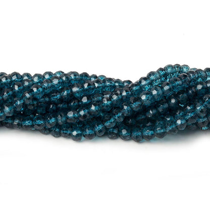 4mm London Blue Quartz Faceted Rondelle Beads 13 inch 100 pieces