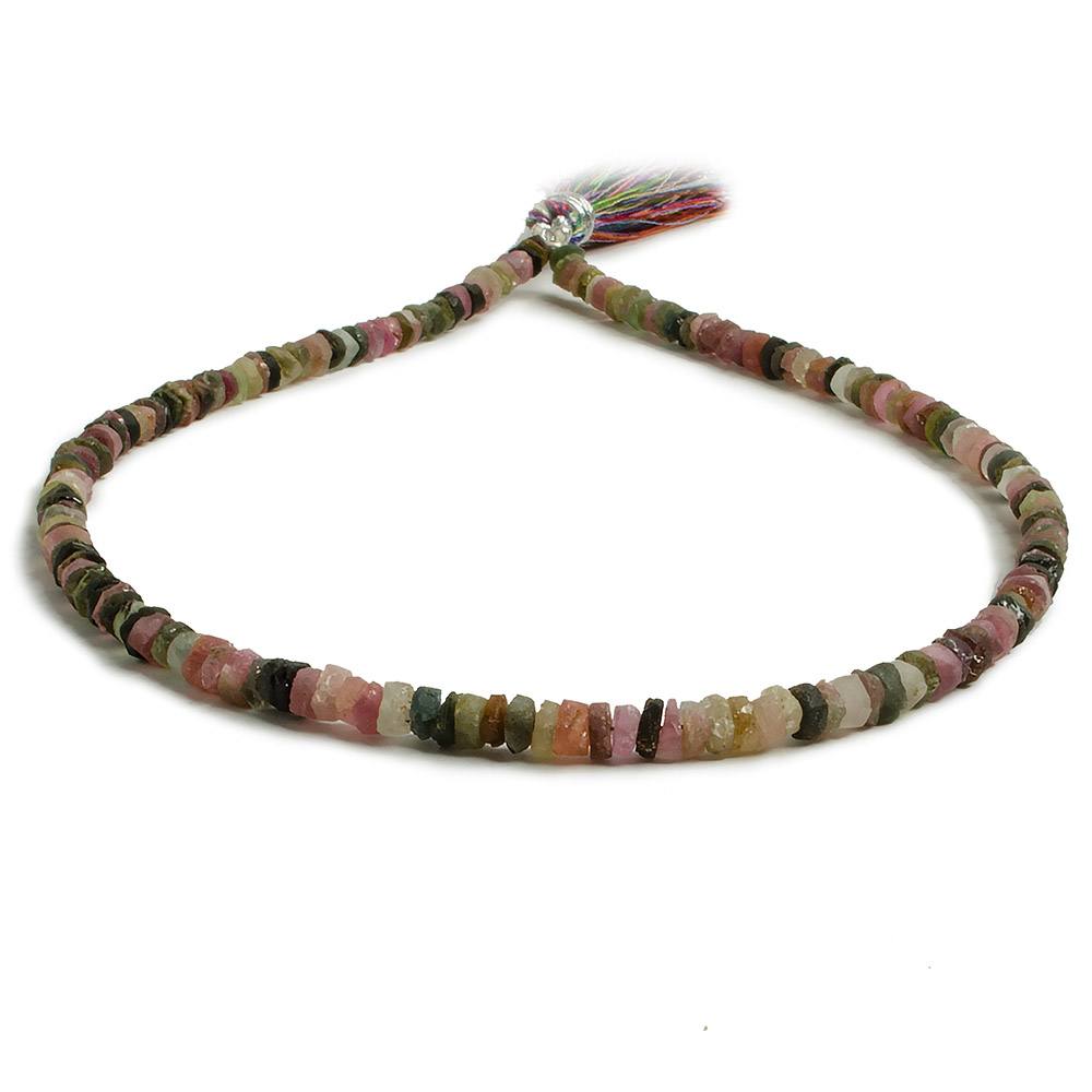 4mm Matte Multi Color Tourmaline plain heshi beads 12 inch 157