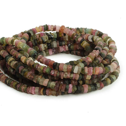 4mm Matte Multi Color Tourmaline plain heshi beads 12 inch 157