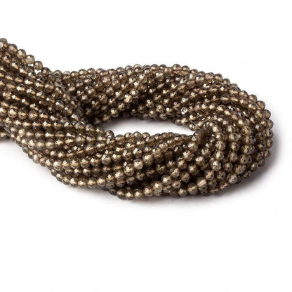 4mm Smoky Quartz Faceted Round Beads 12.5 inch 80 pieces