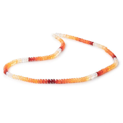 3.5mm Mexican Fire Opal Faceted Rondelles 16 inch 166 beads AAA